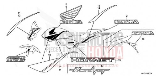 MARQUE/RAYURE CB600F3A de 2010